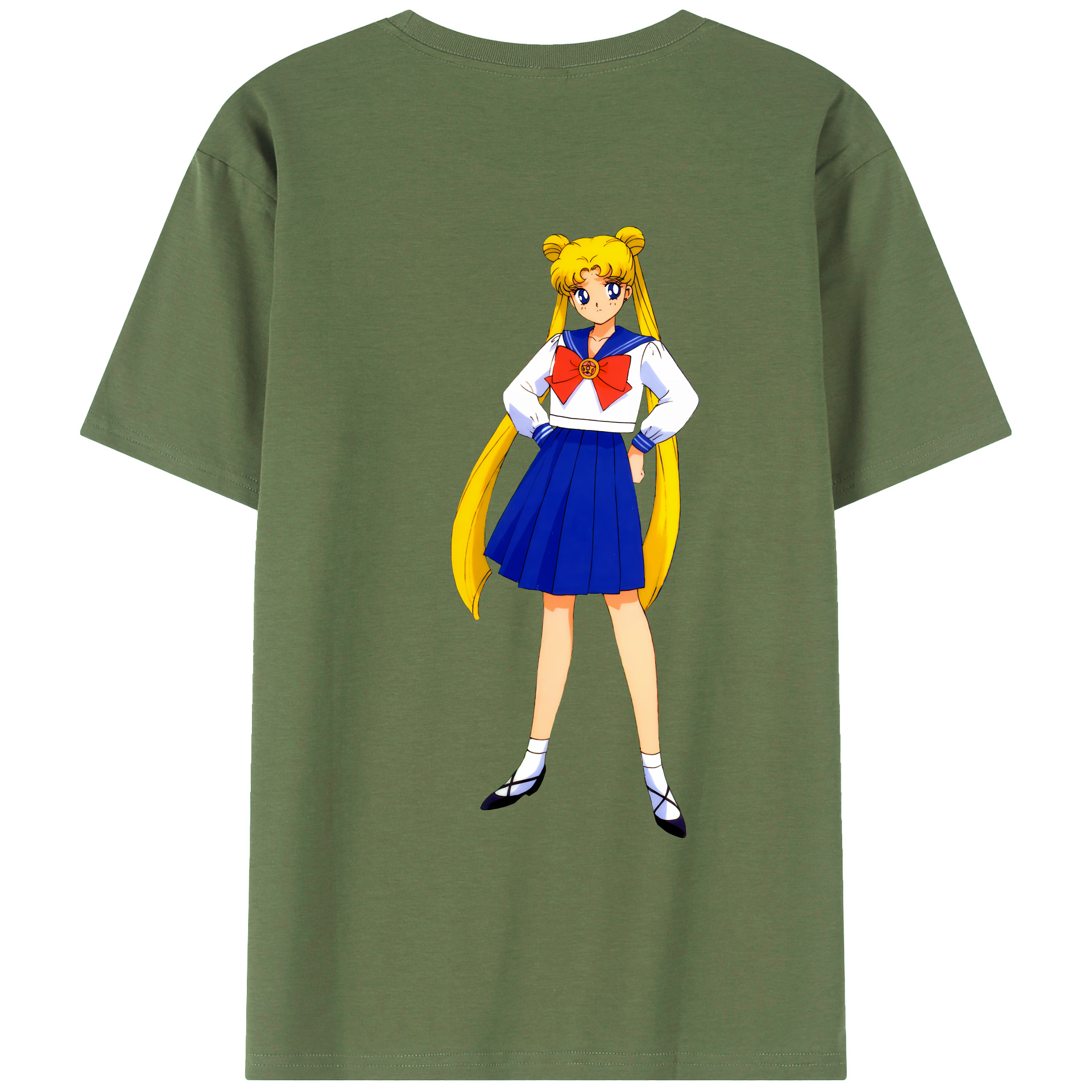 （画像用） 美少女戦士セーラームーン 愛野 美奈子 あいの みなこ Sailor Moon Aino Minako 綿100％ メンズ半袖Tシャツ（バックプリント） 通気性